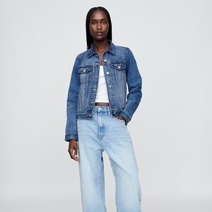 GAP Denim Jacket Jean Long Sleeve Fitted Medium Wash